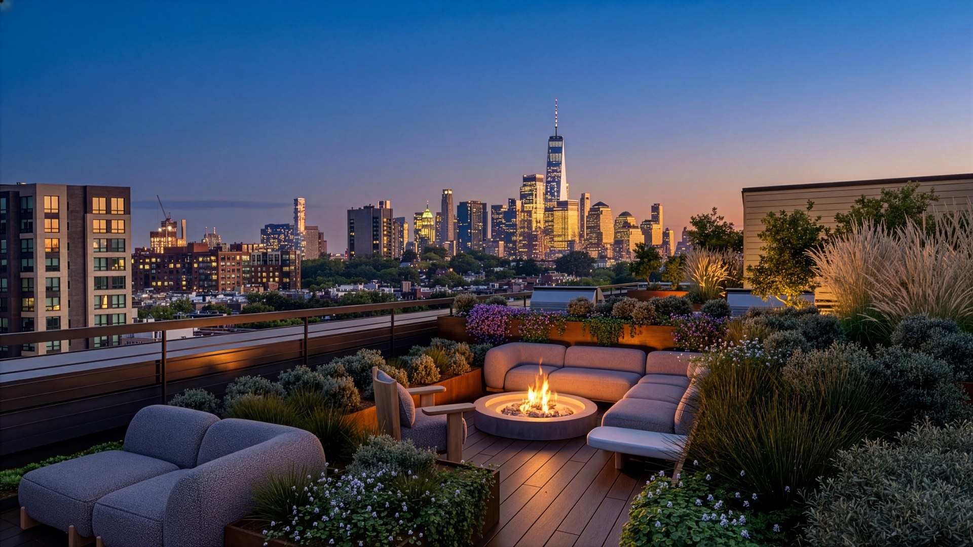 Dining areas, barbecues, and a firepit make for a perfect spot